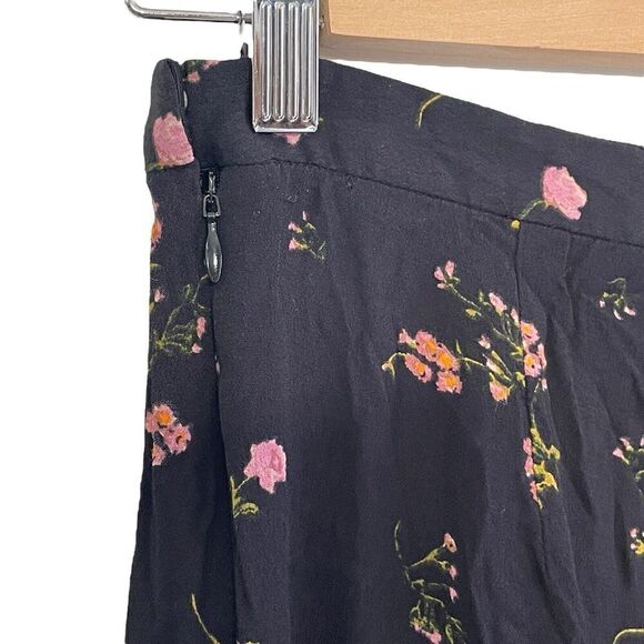 Aritzia Wilfred Womens Pants Pernelle Wide Leg Floral  Black Claremont Sz. 4 - Picture 6 of 10